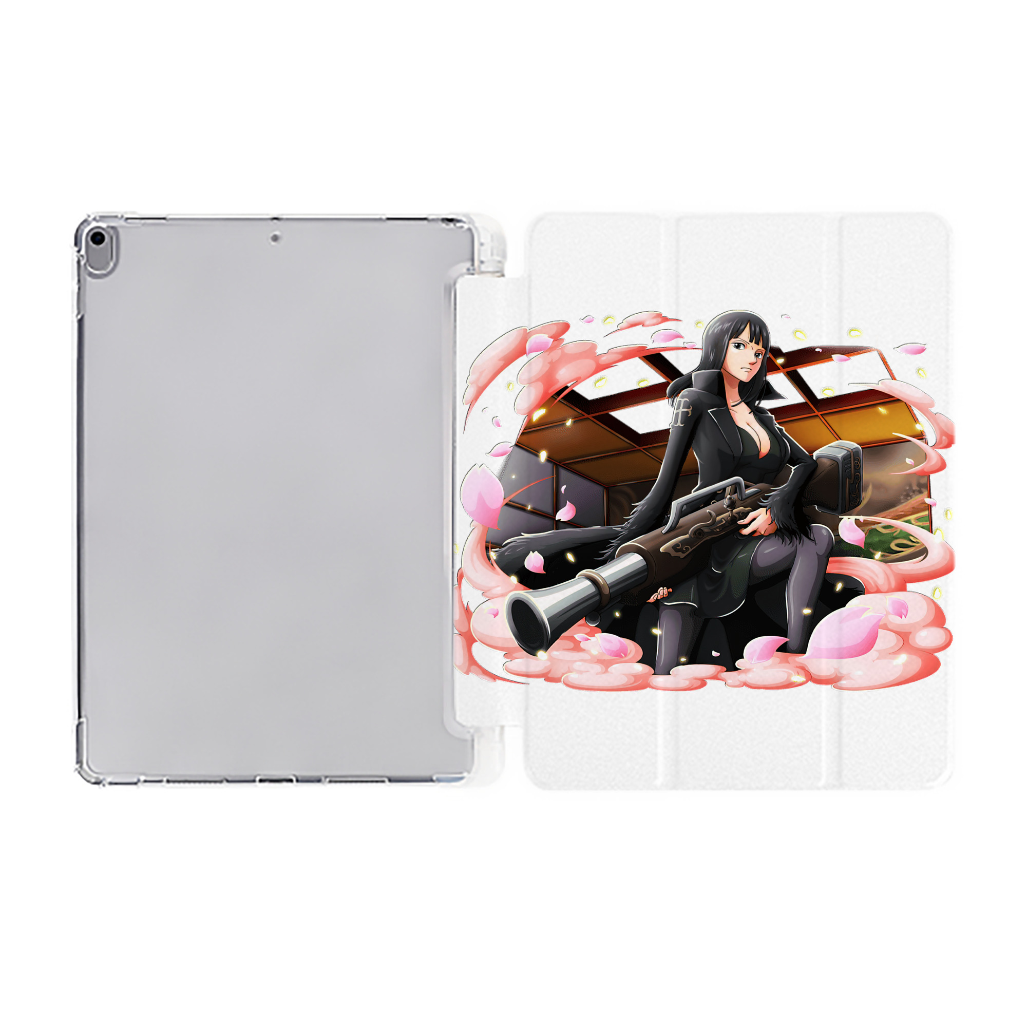 （画像用） ワンピース ニコ・ロビン ONE PIECE Nico Robin IPad ケース ペン収納付き 三つ折りスタンド PUレザー×シリコン 対応機種9.5/10.5/10.9インチ